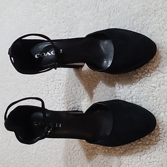 NIB COACH Platform Suede Block Heels Size 8.5M - Picture 5 of 8